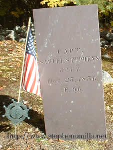 Captain Samuel Stephens, Samuel Stevens, Stephens Mills, Woodstock Maine, Woodstock Corner, Stephens Mills, Bryant Pond Maine